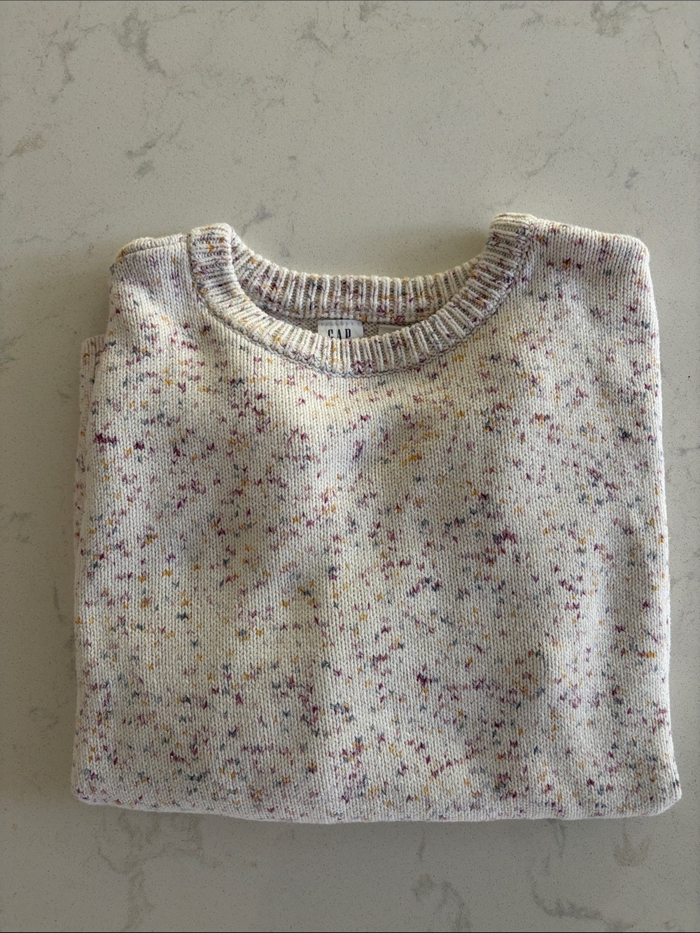 Gap girls xl (12) Cream Speckled Crewneck Sweater